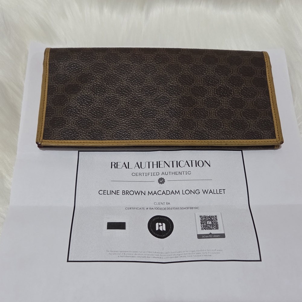 Celine Brown Macadam Long Wallet